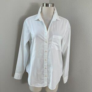 Gap Womens Medium Perfect Shirt White Superfine Poplin 80s Style Blouse